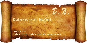 Dobrovics Noémi névjegykártya