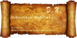 Dobrovics Noémi névjegykártya